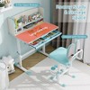 Tangkula Kids Desk & Chair Set Height Adjustable Children School Study Table & Chair Blue - 2 of 3