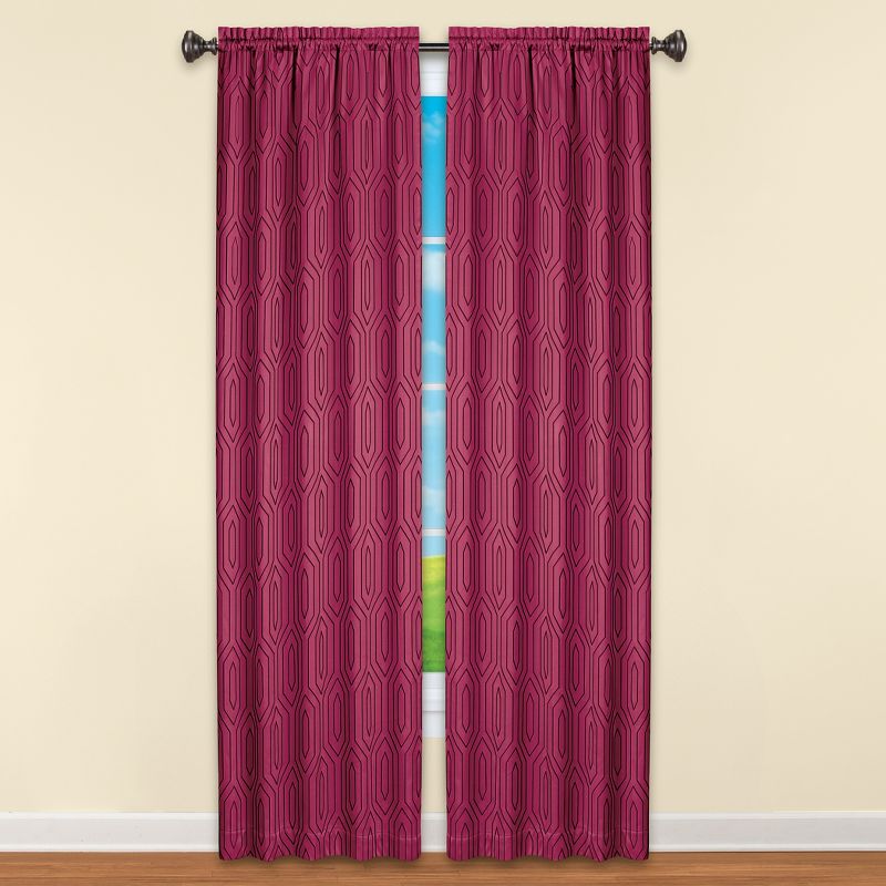 Collections Etc Geometric Thermal Blackout Curtain Panel, 2 of 4