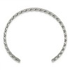 Black Bow Jewelry 6.5mm Stainless Steel Polished Twisted Cuff Bracelet, 6.5 Inch - 2 of 4