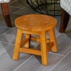 FURNIinspire Ottomans And Benches Carved Wooden Step Stool Fun Designs Premium Rubberwood Versatile Use, Queen Bee Style, Brown, 11.00"*11.00"*10.00" - 4 of 4