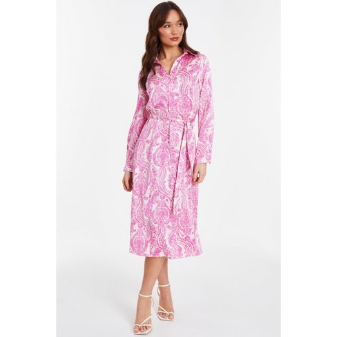 Paisley Satin Shirt Dress Paisley Satin Shirt Dresspurple6 Target