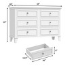 6 Drawer Dresser, Wooden Storage Chest of Drawers with Exquisite Metal Handles, Large Wide Dresser TV Stand - 2 of 4