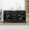 6-drawer and 2-Cabinet Retro Sideboard with Extra Large Storage Space, with Gold Handles and Solid Wood Legs, for Kitchen and Living Room - 2 of 4