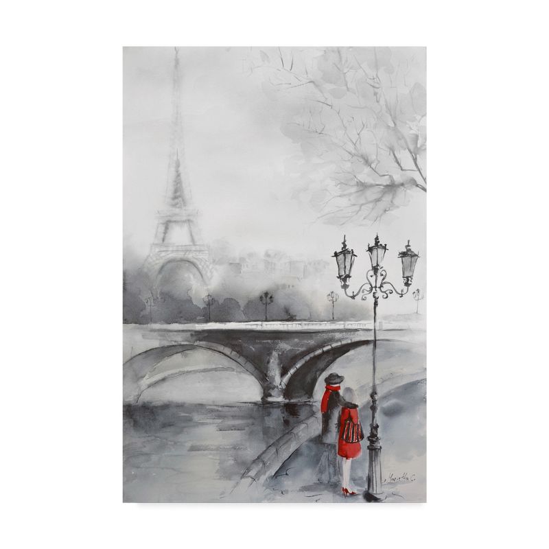 Trademark Fine Art -Marietta Cohen Art And Design 'Eiffel Tower Illustration 1' Canvas Art, 2 of 4