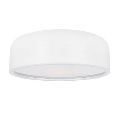 CWI Lighting Campton 3 Light Drum Shade Flush Mount With White Finish