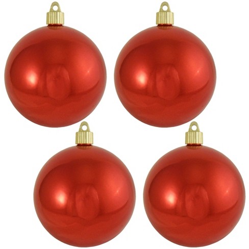 Christmas By Krebs 4 3/4 (120mm) Ornament [4 Pieces] Commercial Grade  Indoor & Outdoor Shatterproof Plastic, Water Resistant Ball Shape Ornament  Decorations : Target