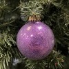Christmas By Krebs - 67mm / 2.625" Designer Glass Baubles [8 Pieces] - Purple Sparkle - 3 of 3