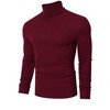 Men's Stretch Muscle Tshirts Turtleneck Long Sleeve Knit Tees Casual Slim Fit Basic Shirt Tops - 2 of 4