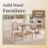 French Country Dining Chairs,Upholstered Dining Chairs with Carved Details,Stackable Solid Wood Dining Chairs for Kitchen-Coolbibila - 3 of 4