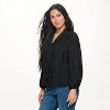 WEST K Women's Audrey Long Balloon Sleeve Scarf-Neck Jacquard Blouse - 2 of 4