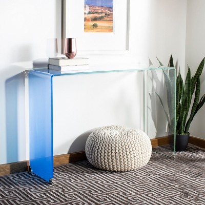 Crysta Ombre Clear and Blue Glass Hallway Table