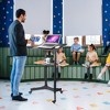 Yescom Portable Rolling Podium Mobile Standing Laptop Desk Presentation Lectern Office - 3 of 4