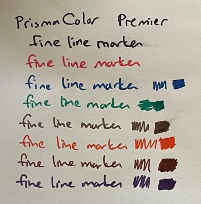 Prismacolor Premier Illustration Markers - 08, Black, Fine Line, Set of 5
