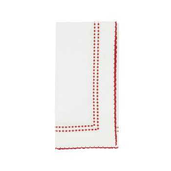 Saro Lifestyle 20 in. Square Cotton Embroidered Blue Ornament Table Napkins  - White, set of 6, 1 - Fred Meyer