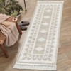 Washable Tassel Bordered Rug Non Slip Low Pile Rug Soft Throw Floor Cover Foldable Indoor Carpet for Living Room Bedroom Playroom Nursery - 2 of 4