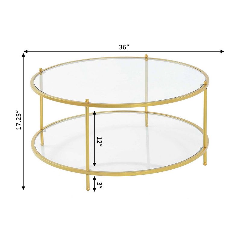 Royal Crest 2 Tier Round Glass Coffee Table - Johar Furniture, 5 of 6