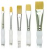 Royal & Langnickel Soft Grip Bottom Flat Golden Taklon Fiber Paint Brush Set, Assorted Size, Set of 5 - 2 of 2