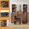 Farmhouse 56" Modern Vanity Set with LED Lighted Mirror,Makeup Vanity with Power Outlet, 3 color - 4 of 4