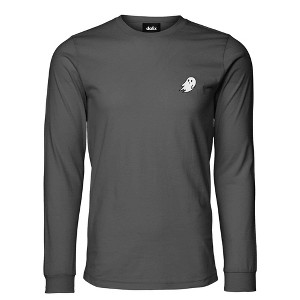 Dalix Ghost Embroidered Long Sleeve Tee Lightweight Soft Cotton Shirt Mens - 1 of 4