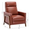 Top Grain Leather Exposed Wood Frame Recliner with High Back and Pocket Coil Seating - 2 of 4