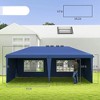 Resenkos Patio Garden Pergola, Pergola Canopy,10' x 20' Pop Up Canopy Tent with 4 Sidewalls, Instant Gazebo with Carry Bag, Blue - 2 of 4