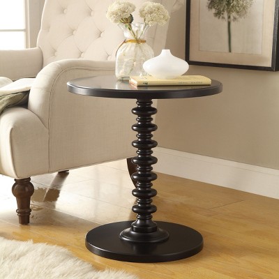 Syemin End Tables Finish Accent Table, Oak Finish Console Table, Modern Accent Nightstand, Small Drink Table, Vintage Side Table, Black, 17"*17"*22"