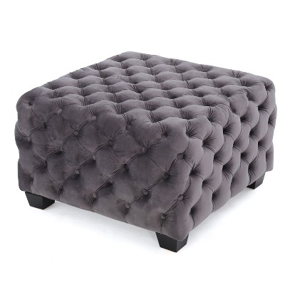 NicBex Modern 29" Square Ottomans Velvet Footstools with Button Tufted Stitching for Bedroom and Living Room