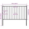 vidaXL Fence Panel with Posts Powder-coated Steel 5.6'x2.5' Black - 4 of 4
