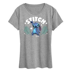 Women's - Lilo and Stitch - Mixed Dimension Stitch Short Sleeve Graphic T-Shirt - 1 of 4