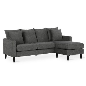 Clifton Reversible Sectional with Pillows Gray - Dorel Living