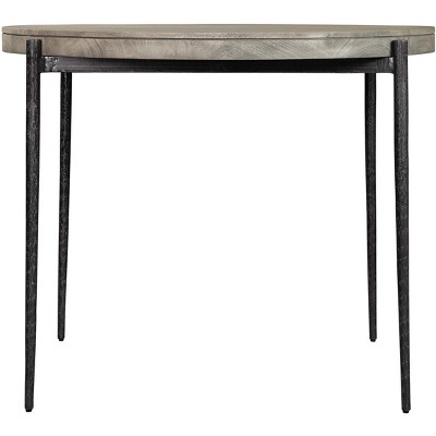 Transitional Bedford Gray 45" Round Wood Counter Height Pub Table