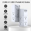 Itopfox USB Multi Plug Outlet Extender with Surge Protector, Rotating Plug, 6 AC Outlets & 3 USB Ports, 3-Sided Swivel Power Strip for Adults - 2 of 4
