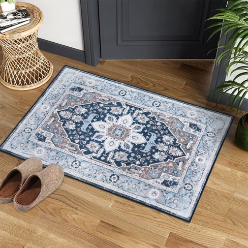 Whizmax Boho Floral Area Rug Traditional Washable Rug Soft Oriental ...