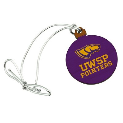 University of Wisconsin-Stevens Point Pointers Logo Mini Small Tiny Wood Christmas Tree Holiday Ornament