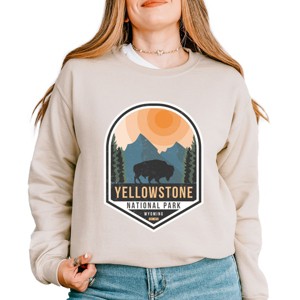 Simply Sage Market Yellowstone National Park Badge Sweatshirt - 1 of 4