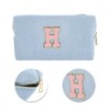 Unique Bargains Corduroy Rectangular Letter Makeup Bag Sky Blue 1 Pc - 4 of 4
