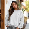 Dalix Butterfly Embroidery Relaxed Crewneck Sweatshirt Soft Fleece Fit Lounge Womens - 3 of 4