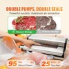 VEVOR Vacuum Sealer Machine, 95Kpa 350W Powerful Dual Pump and Dual Sealing, with Built-in Cutter, with Seal Bag and External Hose,Silver - 3 of 4