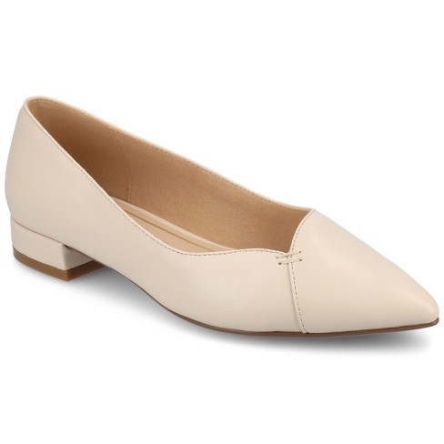 Journee Women's Carmin Medium And Wide Width Dress Flats, Bone 12w : Target