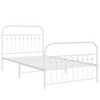 vidaXL Metal Bed Frame without Mattress with Footboard White 39.4"x78.7" - 3 of 4