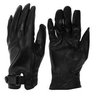 Unique Bargains Motorcycle Gloves Breathable Full Finger Gloves Black 1 Pair - 1 of 4