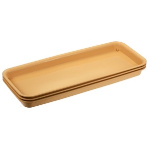 Unique Bargains Indoor Outdoor Plastic Rectangular Plant Pot Saucers Flower Drip Tray 3 Pcs - 1 of 4