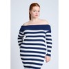 ELOQUII Women's Plus Size Stripe Overlay Dress - 4 of 4
