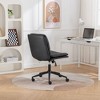 CAVINAS Adjustable Swivel Criss-Cross Chair, Swivel Office Chair, Cross Legged Office Chair, Leather Wide Seat with Wheels & Anti-Slip Base - 2 of 4