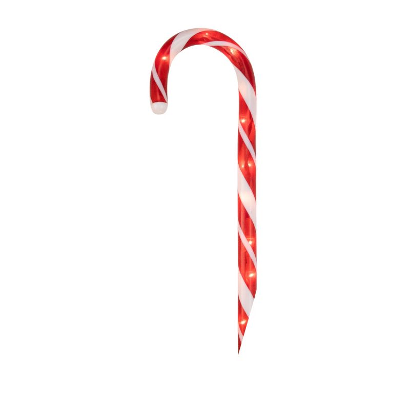 Northlight Lighted Candy Cane Outdoor Christmas Pathway Markers - 13.5' White Wire - Set of 10, 4 of 6