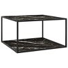 vidaXL Coffee Table Black and transparent - Marble Black 35.4" x 35.4" x 19.7" - 2 of 4