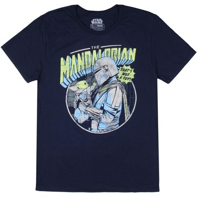 Seven Times Six Star Wars The Mandalorian Men's Distressed Baby Yoda That's Not A Toy T-Shirt Grey
