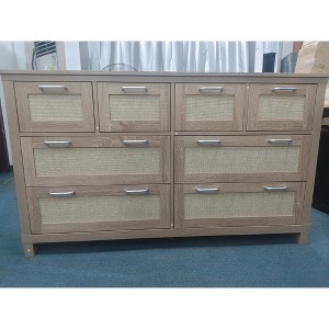 8 Drawers,8 Drawer Dresser Chest of Drawers,Rattan Modern 8 Drawer Dresser for Bedroom & Hallway - 1 of 1
