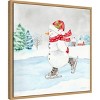 Amanti Art Let it Snow Blue Snowman V by Cynthia Coulter Canvas Wall Art Print Framed 22 x 22-in. - 2 of 4