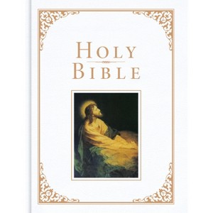 KJV Family Bible, Deluxe White Bonded Leather Over Board - by  Holman Bible Publishers (Leather Bound) - 1 of 1